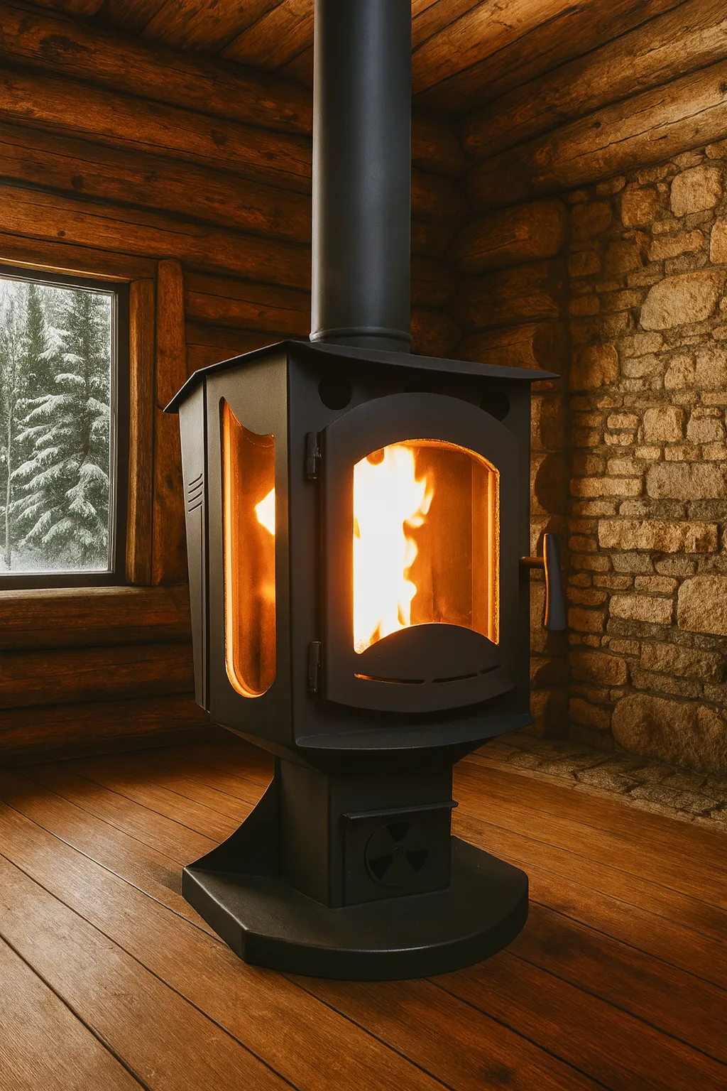 DESAN VERA MANUEL 3 TARAFLI CAMLI SOMINE TIPI PELET SOBASI 8 KW