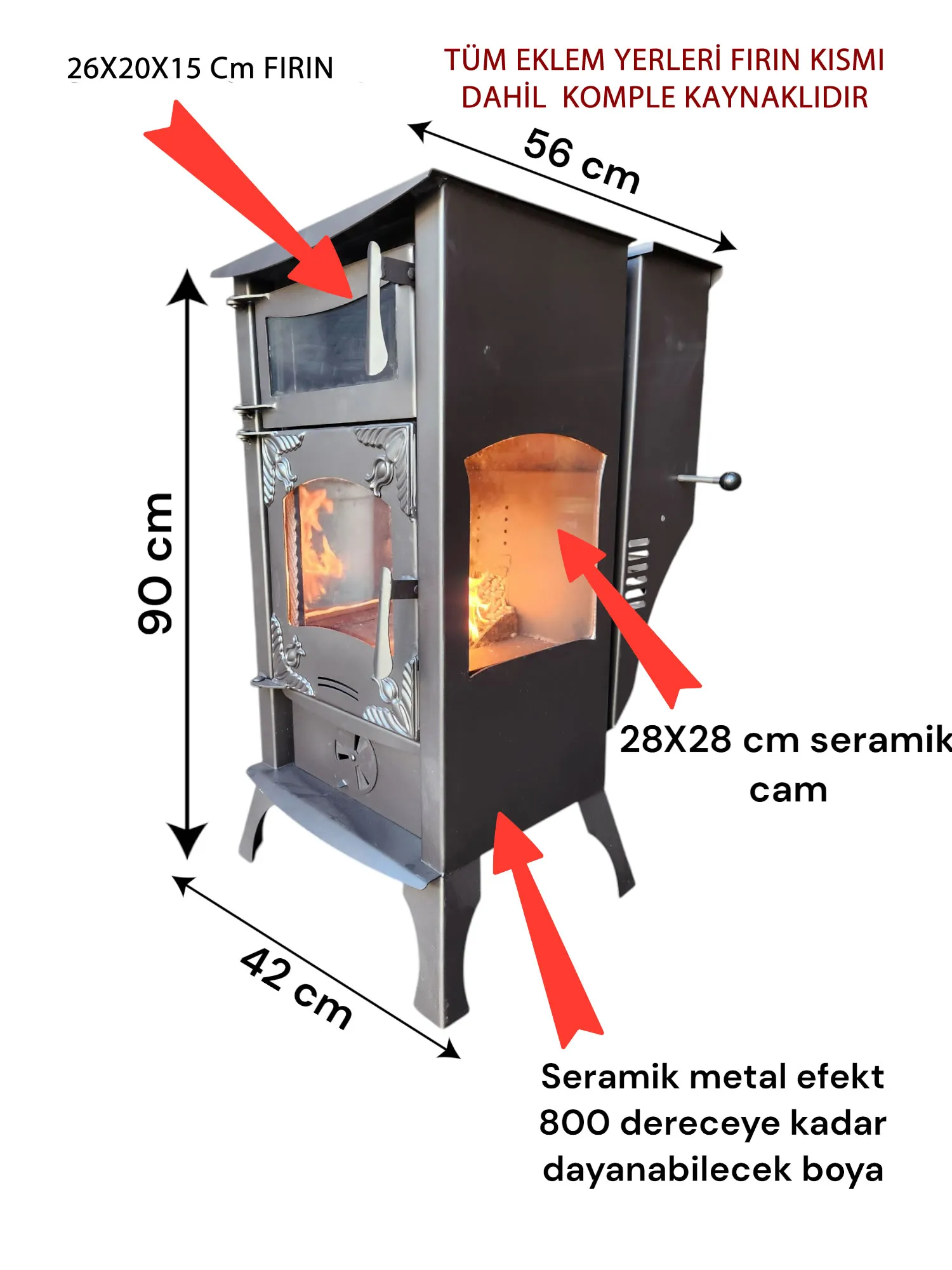 3 TARAFI CAMLI FIRINLI MANUEL PELET SOBASI ORKE F3